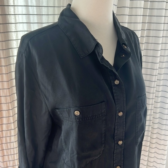 NWT Sanctuary Women’s Boyfriend Button-down Shirt Long Sleeves Black Small - Picture 2 of 8